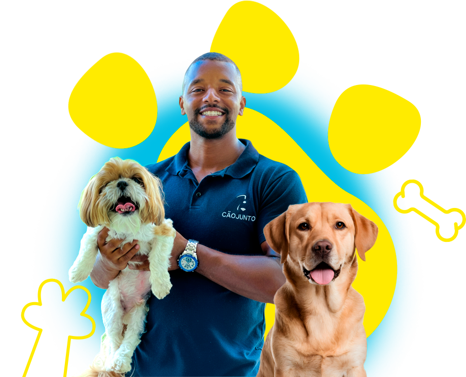 Adestrador Jonathan Normandia com cães treinados - método exclusivo de adestramento de cão